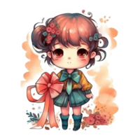 Chibi cute little girl png