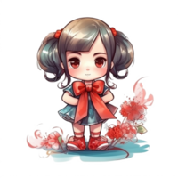 chibi schattig weinig meisje png