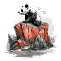 Watercolor painting of Cute Panda png