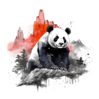 acuarela pintura de linda panda png