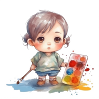 Cute Baby Watercolor png