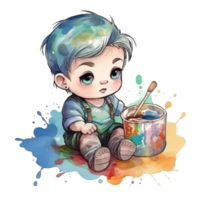 carino bambino acquerello png