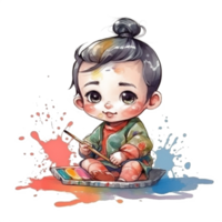 Cute Baby Watercolor png