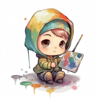 Cute Baby Watercolor png