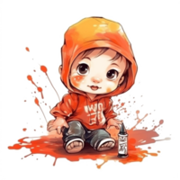 Cute Baby Watercolor png