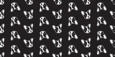 dog seamless pattern vector french bulldog isolated wallpaper background doodle black