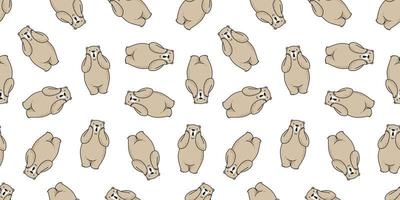 Bear seamless pattern vector polar bear isolated wallpaper background brown