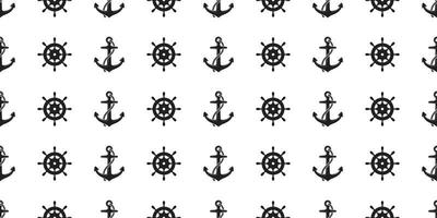 Anchor Seamless Pattern vector boat isolated maritime Nautical sea ocean wallpaper background white