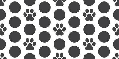 Dog Paw Seamless Pattern vector foot print Cat paw isolated polka dot wallpaper background backdrop