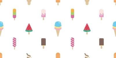 ice cream seamless pattern vector cone chocolate vanilla isolated background wallpaper