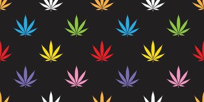 Marijuana cannabis seamless pattern Weed leaf vector isolated wallpaper backgeound colorful
