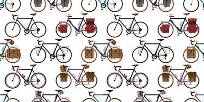 bicycle Seamless Pattern vector cycling isolated wallpaper vintage touring bicycle background