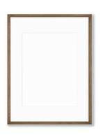 Isolated Photo Frame on White Background, Wooden Frame Mockup