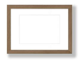 Isolated Photo Frame on White Background, Wooden Frame Mockup