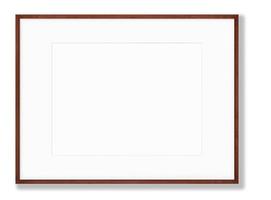 Isolated Photo Frame on White Background, Wooden Frame Mockup