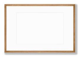 Isolated Photo Frame on White Background, Wooden Frame Mockup