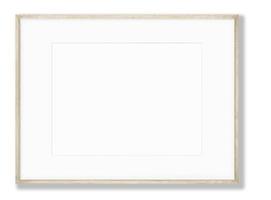 Isolated Photo Frame on White Background, Wooden Frame Mockup