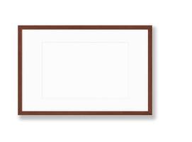 Isolated Photo Frame on White Background, Wooden Frame Mockup