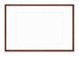 Isolated Photo Frame on White Background, Wooden Frame Mockup