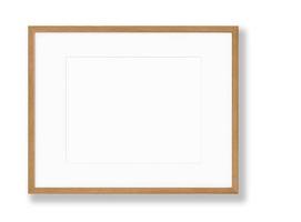 Isolated Photo Frame on White Background, Wooden Frame Mockup