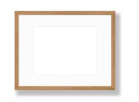 Isolated Photo Frame on White Background, Wooden Frame Mockup