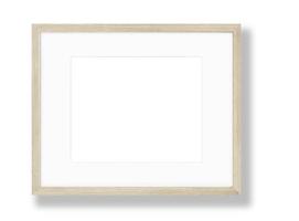 Isolated Photo Frame on White Background, Wooden Frame Mockup