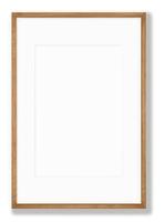 Isolated Photo Frame on White Background, Wooden Frame Mockup