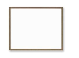 Isolated Photo Frame on White Background, Wooden Frame Mockup