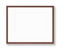 Isolated Photo Frame on White Background, Wooden Frame Mockup