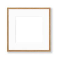 Isolated Photo Frame on White Background, Wooden Frame Mockup