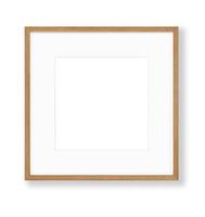 Isolated Photo Frame on White Background, Wooden Frame Mockup