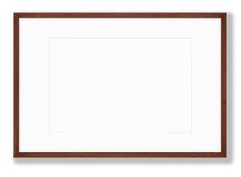 Isolated Photo Frame on White Background, Wooden Frame Mockup