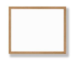 Isolated Photo Frame on White Background, Wooden Frame Mockup