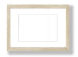 Isolated Photo Frame on White Background, Wooden Frame Mockup