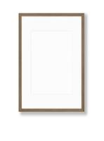 Isolated Photo Frame on White Background, Wooden Frame Mockup