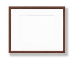 Isolated Photo Frame on White Background, Wooden Frame Mockup