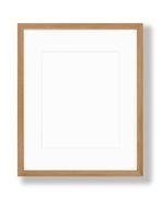 Isolated Photo Frame on White Background, Wooden Frame Mockup