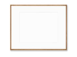 Isolated Photo Frame on White Background, Wooden Frame Mockup