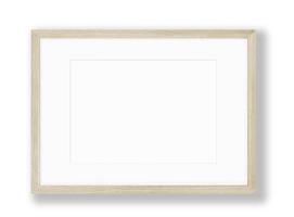 Isolated Photo Frame on White Background, Wooden Frame Mockup