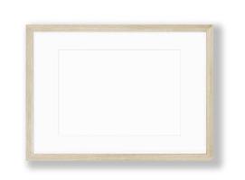 Isolated Photo Frame on White Background, Wooden Frame Mockup