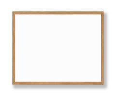 Isolated Photo Frame on White Background, Wooden Frame Mockup