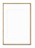 Isolated Photo Frame on White Background, Wooden Frame Mockup