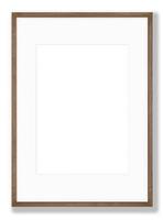 Isolated Photo Frame on White Background, Wooden Frame Mockup