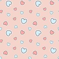 Hearts in a seamless pattern on a pink background vector