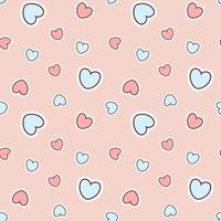 Hearts in a seamless pattern on a pink background vector