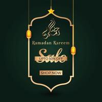 Ramadan Kareem discount sale social media post promotion banner design template vector