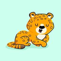 Cute Jaguar cartoon. vector cartoon illustration