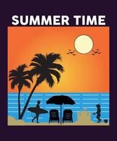 Summer Time T-shirt Design. vector