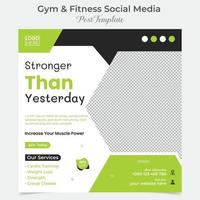 gym fitness social media post and square flyer post banner template design vector