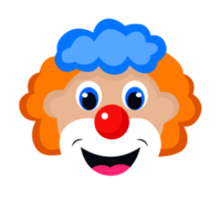 clown viso arancia blu capelli con grande occhio png